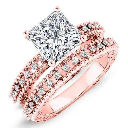 Carmel Diamond Matching Band  For Princess Center(Band Only. Engagement Ring Not Included)