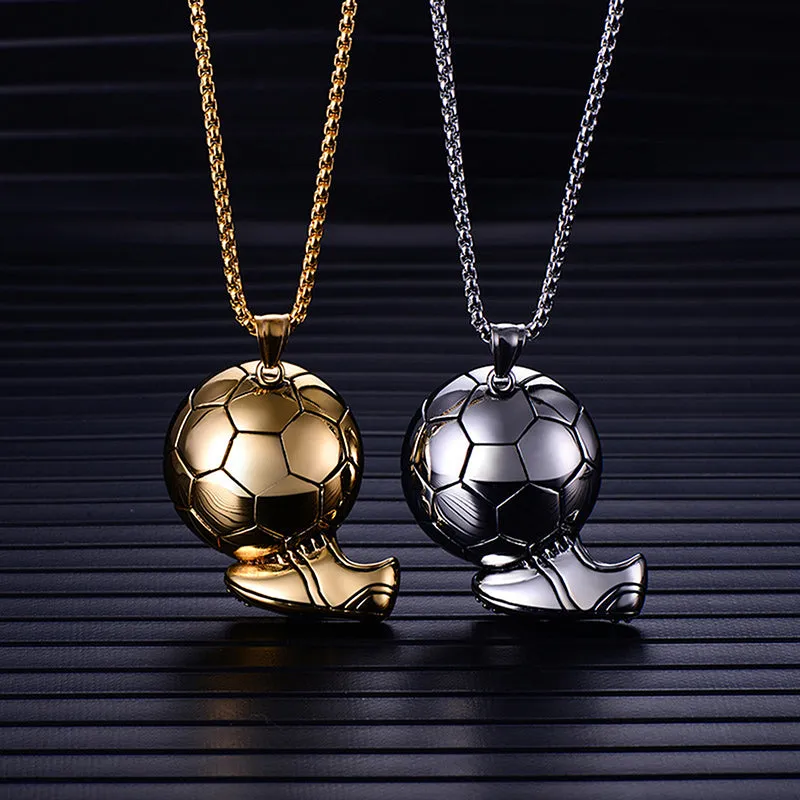 Charm Football Soccer Boots Shoes Basketball Pendant Necklace