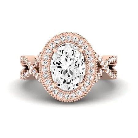 Clover Diamond Matching Band  For Oval Center(Band Only. Engagement Ring Not Included)