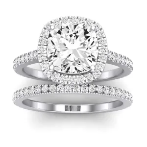 Columbine Diamond Matching Band  For Cushion Center(Band Only. Engagement Ring Not Included)