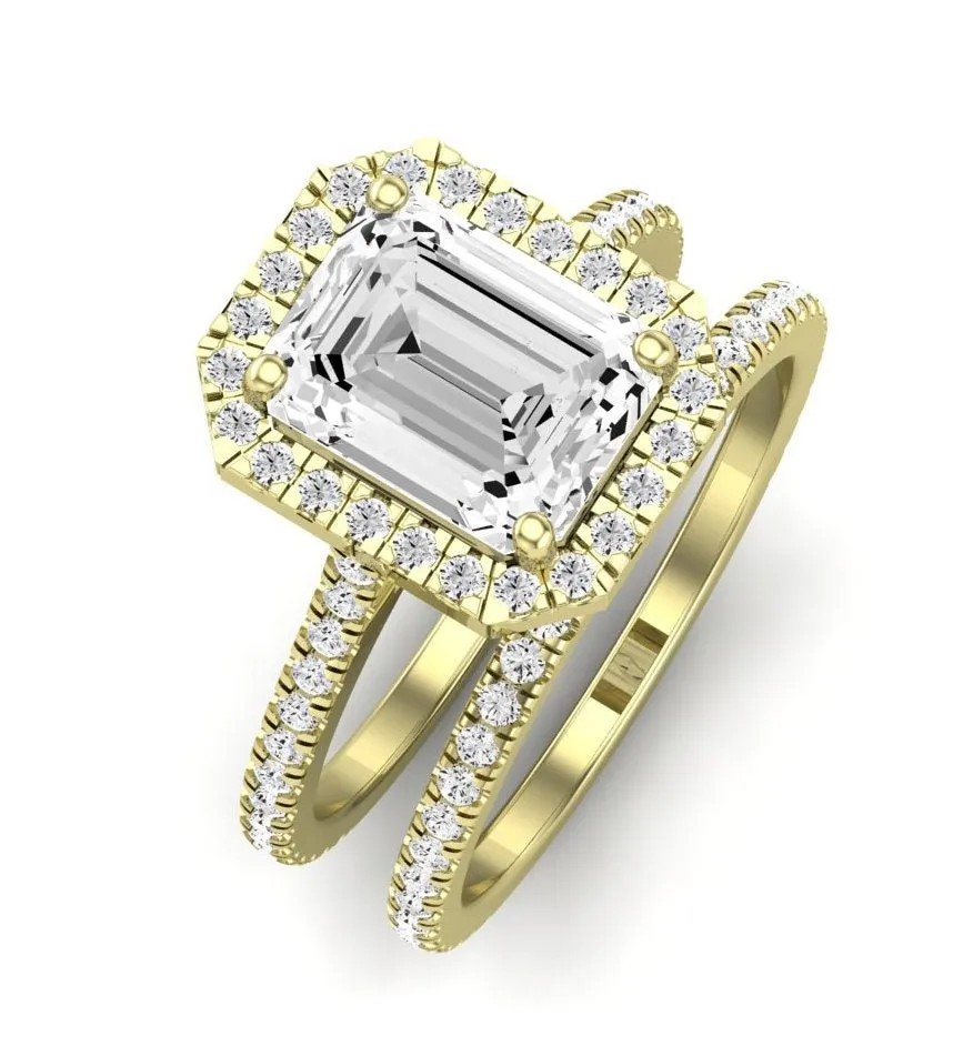 Columbine Diamond Matching Band for Emerald  (Band Only. Engagement Ring Not Included)