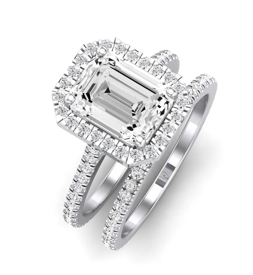 Columbine Diamond Matching Band for Emerald  (Band Only. Engagement Ring Not Included)