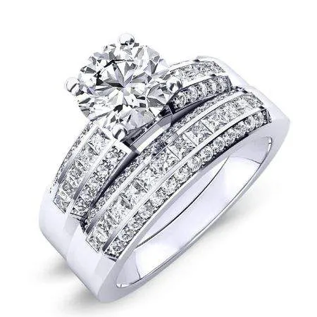 Crocus Diamond Matching Band for Round Center  (Band Only. Engagement Ring Not Included)