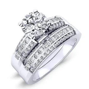 Crocus Diamond Matching Band for Round Center  (Band Only. Engagement Ring Not Included)