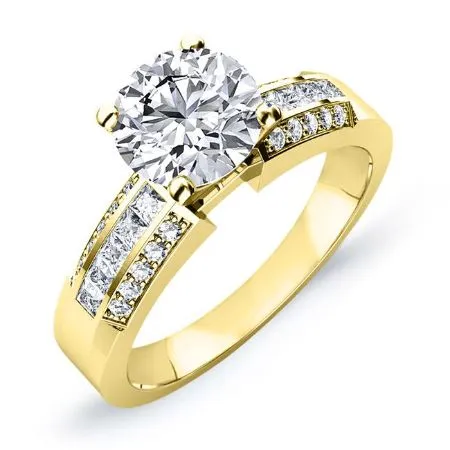 Crocus Diamond Matching Band for Round Center  (Band Only. Engagement Ring Not Included)