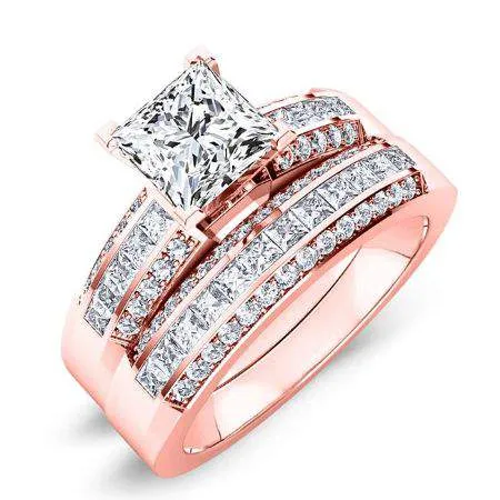 Crocus Lab Diamond Matching Band for Princess (Band Only. Engagement Ring Not Included)