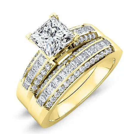 Crocus Lab Diamond Matching Band for Princess (Band Only. Engagement Ring Not Included)