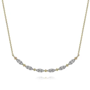 Curved Bujukan Bar Diamond Necklace