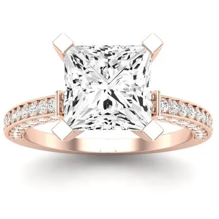 Daphne Lab Diamond Matching Band for Princess Center (Band Only. Engagement Ring Not Included)