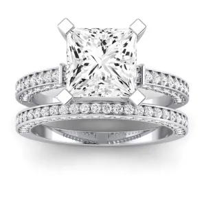 Daphne Lab Diamond Matching Band for Princess Center (Band Only. Engagement Ring Not Included)