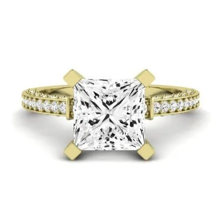 Daphne Lab Diamond Matching Band for Princess Center (Band Only. Engagement Ring Not Included)