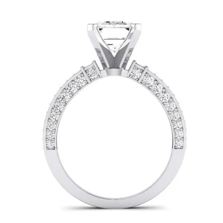 Daphne Moissanite Matching Band for Emerald Center (Band Only. Engagement Ring Not Included)