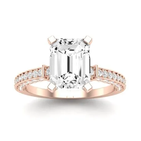 Daphne Moissanite Matching Band for Emerald Center (Band Only. Engagement Ring Not Included)