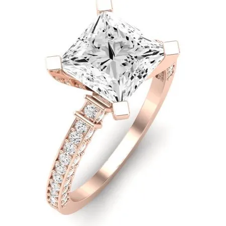 Daphne Moissanite Matching Band for Princess Center  (Band Only. Engagement Ring Not Included)