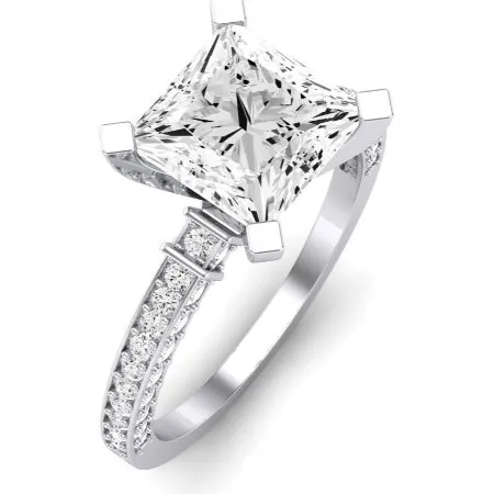 Daphne Moissanite Matching Band for Princess Center  (Band Only. Engagement Ring Not Included)