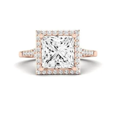 Desert Rose Diamond Matching Band for Princess Center (Band Only. Engagement Ring Not Included)