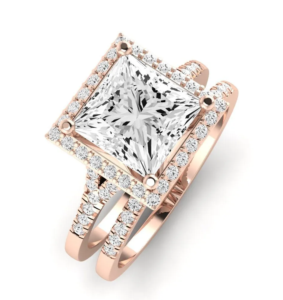 Desert Rose Diamond Matching Band for Princess Center (Band Only. Engagement Ring Not Included)