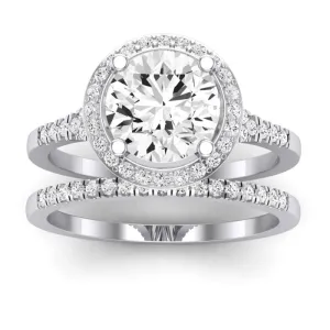 Desert Rose Diamond Matching Band for Round Center (Band Only. Engagement Ring Not Included)