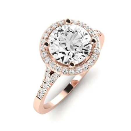 Desert Rose Diamond Matching Band for Round Center (Band Only. Engagement Ring Not Included)