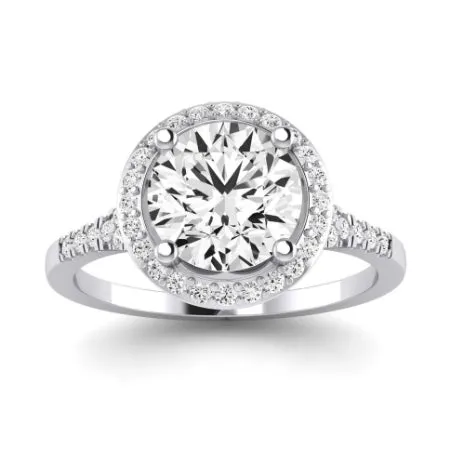 Desert Rose Diamond Matching Band for Round Center (Band Only. Engagement Ring Not Included)