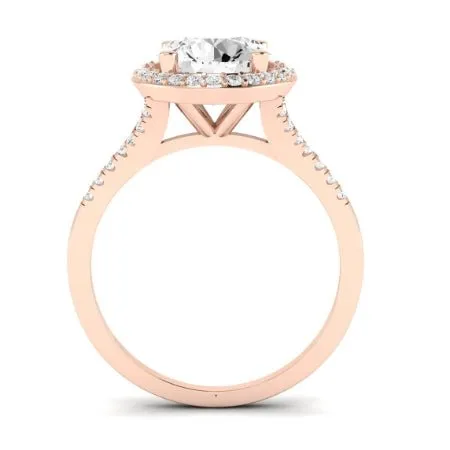 Desert Rose Diamond Matching Band for Round Center (Band Only. Engagement Ring Not Included)