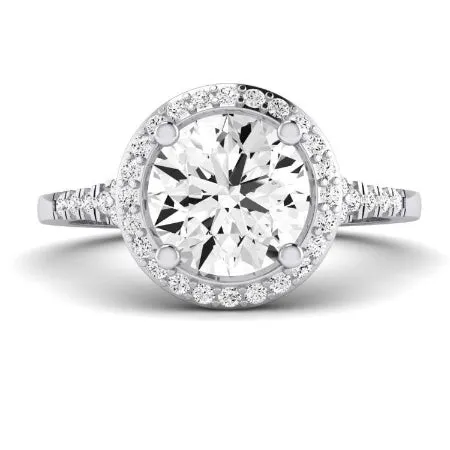 Desert Rose Diamond Matching Band for Round Center (Band Only. Engagement Ring Not Included)