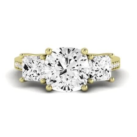 Dietes Moissanite Matching Band for Cushion Center (Band Only. Engagement Ring Not Included)