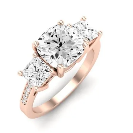 Dietes Moissanite Matching Band for Cushion Center (Band Only. Engagement Ring Not Included)