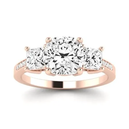 Dietes Moissanite Matching Band for Cushion Center (Band Only. Engagement Ring Not Included)