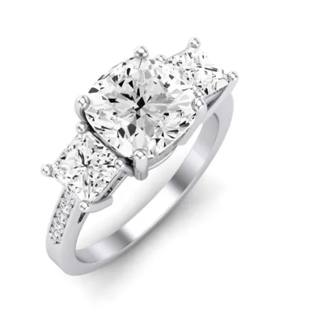 Dietes Moissanite Matching Band for Cushion Center (Band Only. Engagement Ring Not Included)