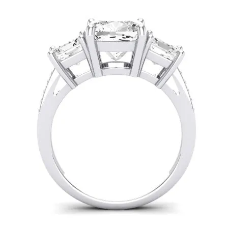 Dietes Moissanite Matching Band for Cushion Center (Band Only. Engagement Ring Not Included)