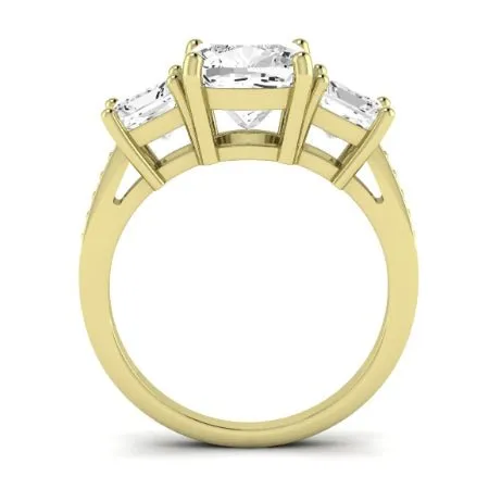 Dietes Moissanite Matching Band for Cushion Center (Band Only. Engagement Ring Not Included)