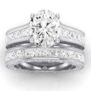 Edelweiss Diamond Matching Band for Oval Center (Band Only. Engagement Ring Not Included)