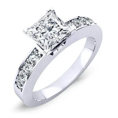 Eliza Lab Diamond Matching Band for Princess (Band Only. Engagement Ring Not Included)