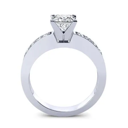 Eliza Lab Diamond Matching Band for Princess (Band Only. Engagement Ring Not Included)