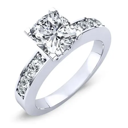 Eliza Moissanite Matching Band for Cushion Center (Band Only. Engagement Ring Not Included)