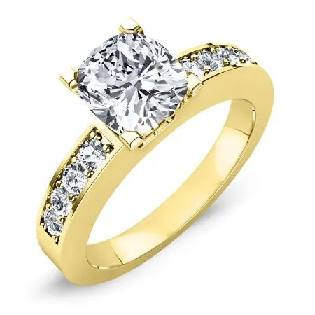 Eliza Moissanite Matching Band for Cushion Center (Band Only. Engagement Ring Not Included)