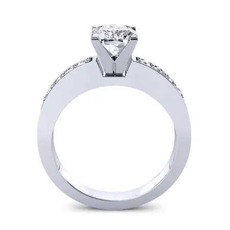 Eliza Moissanite Matching Band for Cushion Center (Band Only. Engagement Ring Not Included)