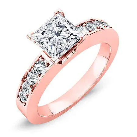 Eliza Moissanite Matching Band for Princess Center (Band Only. Engagement Ring Not Included)