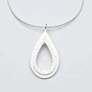 Emily Rosenfeld Sterling Silver Open Teardrop Necklace