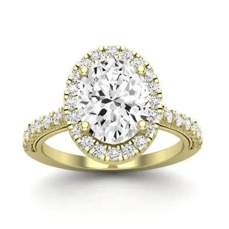 Florizel Moissanite Matching Band for Oval Center (Band Only. Engagement Ring Not Included)