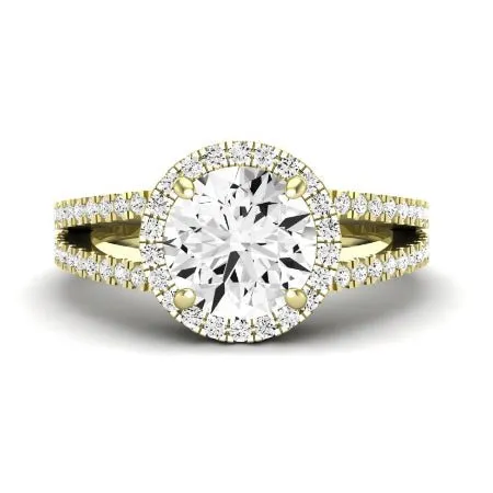 Freesia Moissanite Matching Band for Round Center (Band Only. Engagement Ring Not Included)