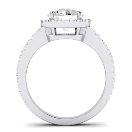 Freesia Moissanite Matching Band for Round Center (Band Only. Engagement Ring Not Included)