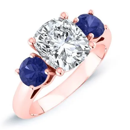 Fuschia Moissanite Matching Band for Cushion Center (Band Only. Engagement Ring Not Included)