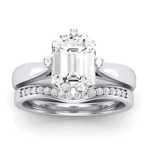 Gardenia Diamond Matching Band for Emerald Center (Band Only. Engagement Ring Not Included)