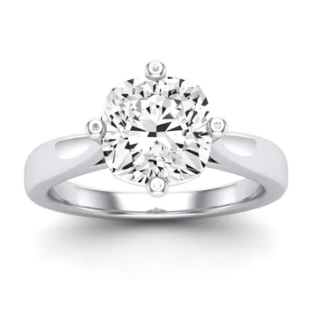 Gardenia Moissanite Matching Band for Cushion Center (Band Only. Engagement Ring Not Included)