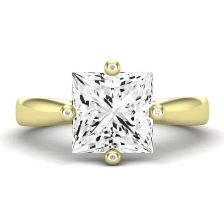 Gardenia Moissanite Matching Band for Princess Center (Band Only. Engagement Ring Not Included)