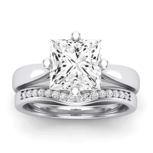 Gardenia Moissanite Matching Band for Princess Center (Band Only. Engagement Ring Not Included)