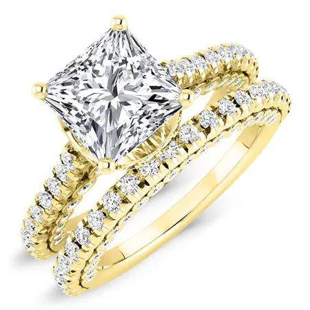 Garland Moissanite Matching Band for Princess Center (Band Only. Engagement Ring Not Included)