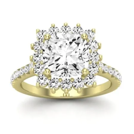 Gazania Diamond Matching Band For  With Cushion Center(Band Only. Engagement Ring Not Included)